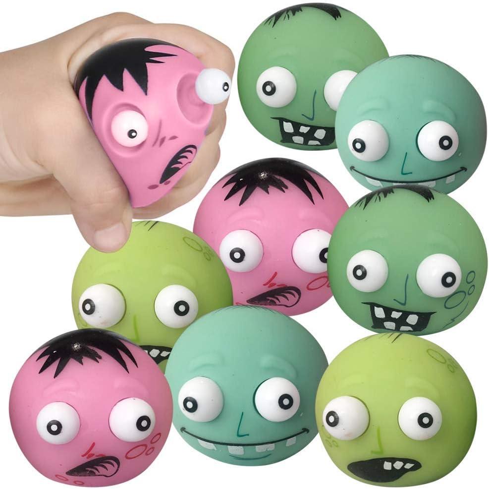 ArtCreativity Zombie Toys with Pop Out Eyes  Set of 12 Holiday Stress Relief Toys for Kids  Fun Squeezy Fidget Toys, Party Favors, Non-Candy Gifts, and Christmas Goodie Bag Fillers (Small)
