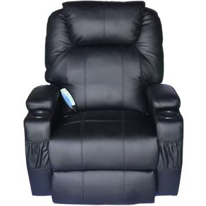 Black Massage Recliner Sofa Leather Vibrating Heated Chair Lounge Executive w/Control
