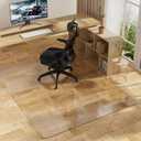 Office Chair Mat for Hard Floors 48 x 60 Inch, Clear Plastic Floor Protector for Rolling Desk & Computer Chairs, Transparent Under Desk Mat for Hardwood, Wood & Tile Floors