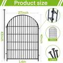ADAVIN Garden Fence Animal Barrier with Gate 40 in(H)×26.2 Ft(L) 12 Panels,Rustproof Metal Wire Tall Fencing Border for Dogs Rabbits,Outdoor no dig pet Fences,Black Flower Edging for Yard,Arched