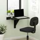 Furinno Hermite Wall Mounting Folding Table, Espresso, Rectangle Folding