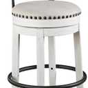 Signature Design by Ashley Valebeck 30" Modern Swivel Pub Height Barstool, Whitewash