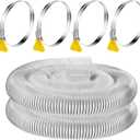 Amylove 4 Inch, 10 ft Heavy PVC Dust Collection Hose, Flexible Clear PVC Fume Hose with Stainless Steel Wire Coil and Clamp, Puncture Resistant Vacuum Fittings Dust Collector Accessories