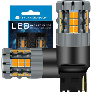 Zyvirexa 7440 LED Turn Signal Bulbs Compatible For Nissan Maxima 2002/2003 (Front/Rear) & 2009-2019 (Rear), Amber Yellow, Plug and Play, Pack Of 2