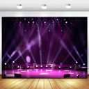 Withu Stage Purple Spotlight Backdrop Fabric Concert Live Show Drama Music Dance Disco Party Decorations Banner Birthday Prom Festival Events Photography Background 7x5ft