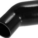 X AUTOHAUX 45 Degree 3.0 Inch to 4.0 Inch ID 4Ply Car Elbow Reducer Silicone Hose Coupler Intercooler Tube Intake Piping Black 76-102mm