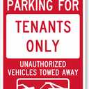 SmartSign Basics 18 x 12 inch Reserved Parking For Tenants Only - Unauthorized Vehicles Towed Metal Sign, 120 mil Aluminum Composite (ACM), Engineer Grade Reflective Material, Red and White