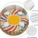Oil-Resistant Tablecloth - Waterproof Washable Floral Design, 60 Inch Round Table Cover for Kitchen Dining, Outdoor Picnic, Party, Home Decor (Sun)