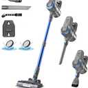 Cordless Vacuum Cleaner, 6 in 1 Lightweight Stick Vacuum, 2200mAh Battery Up to 40mins Runtime, Powerful Handheld Vacuum for Hard Floor Rug Pet Hair Home Dorm (Blue)