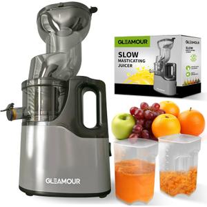 Electric Masticating Cold Press Juicer - Easy to Clean Cold Press Juicer Machine - Quiet Operation - Extra Large Chute for Whole Vegetables & Fruit