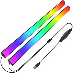 2Pcs RGB Gaming Lights, Dreamcolor RGB Light Bar with Remote Control,Dimmable and Speed Adjustable, Color Changing Ambient Light for PC Backing Lighting and Desk Gaming