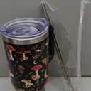 Red Mushroom Gifts 40 Oz Tumbler with Handle and Lid Straw, Stainless Steel Double Walled Vacuum Insulated Cup Mug, Moth Lover Birthday Gifts for Women Men (1 PC