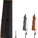 600D Outdoor Cantilever Patio Umbrella Cover Waterproof & Heavy Duty, Large Offset Umbrella Cover Banana Parasol Cover for 6 - 9 FT Umbrellas (Black)