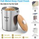 25 Lbs Large Stainless Steel Dog Food Storage Container with Lids Airtight to Keep Food Fresh, Metal Pet Food Bin Claw Handle Easy Clean & Use for Big Dog Multiple Pet, Long-Lasting Cat Food Storage