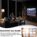 2 x Blackout Window Film, Window Privacy Film Frosted Faux 3D Floral Decorative Static Cling Heat Blocking Window Tint, Black, 17.5" x 78.7"