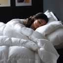 Rose Cose White Goose down comforter , Average White , Queen size 90 in x 90 in, 28 oz 