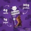 Quest Nutrition Ready To Drink Chocolate Protein Shake, 30g Protein, 4g Net Carbs, Gluten Free, Keto Friendly, 11 fl oz - Pack of 12 (EXP 10/28/26)