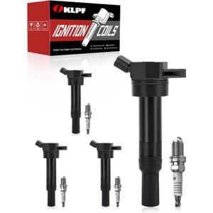 OKLPF Ignition Coil Pack UF651 with Iridium Platinum Spark Plugs - 4-Piece Set, Compatible with Hyundai Elantra GT Coupe SE Value Edition,Kia Soul Forte 2.0L 1.8L L4