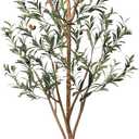 Kazeila Artificial Olive Tree 7FT Tall Faux Silk Plant for Home Office Decor Indoor Fake Potted Tree with Wood Branches and Fruits