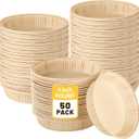 Ocmoiy 50 Pcs Mini Tart Pans for Baking, 4 Inch Disposable Paper Pie Tins for Small Pies, Tarts, Quiches, Cinnamon Rolls, Desserts