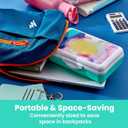 2 x It's Academic Pencil Box Kit, Includes Ruler & Sharpener, Durable Plastic, for School & Office Supplies, Watercolor Design