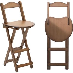 Folding Bar Stool for Kitchen, Portable Wooden bar Stool, Foldable Bamboo Bar Stools Set of 1 for Home Kitchen Breakfast Counter (Brown) (Walnut Small), One Size