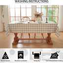 Checkered Tablecloth Rectangle Washable Buffalo Plaid Table Cloth Cotton Linen Gingham Table Cover for Picnic Kitchen Dining Room, Beige and White, 55 * 70, Beige
