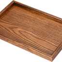 PATIKIL Wood Serving Tray 30x20cm/12x8 Inch Outer Base, Rectangular Decorative Platter for Home Decor Kitchen Table Candle Holder, Brown