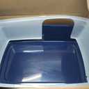 IRIS USA XX-Large Side Entry Cat Litter Box, Open Top Extra Large Litter Box for Big Cats and Multi-Cat Households, High Sided Scatter Shield, Easy to Clean, 30" L x 20" W x 14" H, Navy