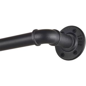 Blackout Industrial Curtain Rods for Windows, 1 Inch Pipe Wrap Around Indoor/Outdoor Room Divider Curtain Rods, 72-144 Inch, Black (72" to 144")