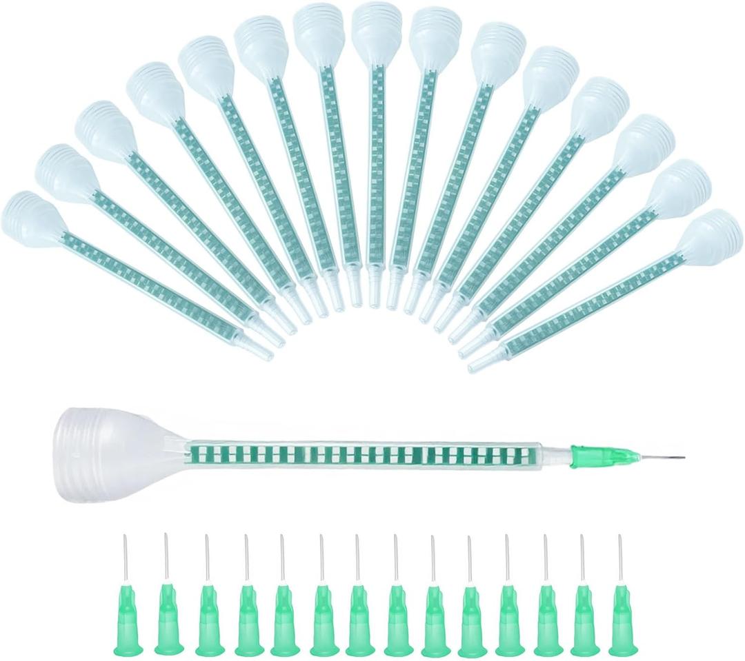 15 Pack Mixing Nozzle, Static Mixer Tips for Adhesive Cartridges, Mixer Nozzles Compatible with Adhesive Gun Applicators