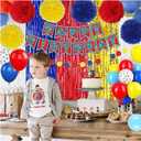 Paw Birthday Decorations, Dog Paw Birthday Party Supplies, Banner, Balloons, Foil Fringe Curtains, Paper Garland Pull Flower, Tissue Paper Pom Poms