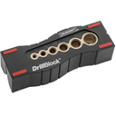 Milescraft 1312 Drill Block - Handheld Drilling Guide, Drilling Jig with Drill Guides for 6 of the Most Common Imperial Drill Bit Sizes, Precision Drilling Tool Accessory, 3 Pieces