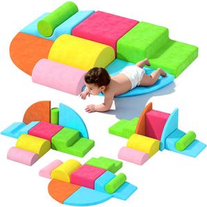 8 Piece Toddler Climbing BlocksSoft Play Climbing Toys Indoor for Toddlers Ideal Crawling and Exploration Play Set for Baby Gym/Toddler Playground (Rainbow Color, 8pcs)