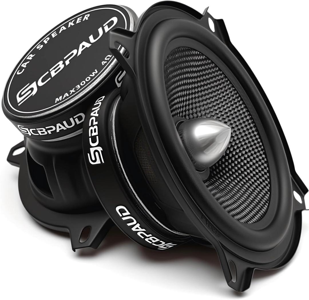Upgrade 5.25" Car Speakers 300W Peak Power - High-Performance Carbon Fiber Cone Woofers, Bullet Head Design for Clear Bass & Stereo Sound - Suitable for Cars, Trucks, SUV, Home Theater, DIY(2-Pack)
