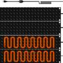 Riakrum 4 Pcs Heated Snow Melting Mats Outdoor, 10 x 30 in Winter Anti-Slip Heated Rubber Mat for Walkways Decks and Sidewalks, Electric Snow and Ice Melting Pads Connection with 9.84 ft Power Cord