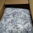 Laura Ashley Home - King Comforter Set, Reversible Cotton Bedding, Includes Matching Shams with Bonus Euro Shams & Throw Pillows (Annalise Grey, King)