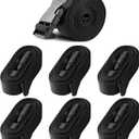 Solim Boat Cover Tie Down Straps, 6 Pack Heavy Duty Polyester Adjustable Boat Cover Straps with Quick Release Buckle, 1" W x 96 L Durable Trailerable Replacement Tightening Strap, Black