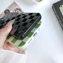 3 x MINSCOSE for iPhone 11 Case Aesthetic Checkered Plaid Checkerboard Design Pattern,Trendy Slim TPU Shockproof Protective Full Camera Protection Phone Cover-Black