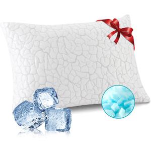 Cooling Pillows for Sleeping 1 Pack, Queen Size Adjustable Shredded Memory Foam Pillows, Firm Bed Pillows for Side, Back, Stomach, Hot Sleepers, Cold Pillow with Removable Washable Cover