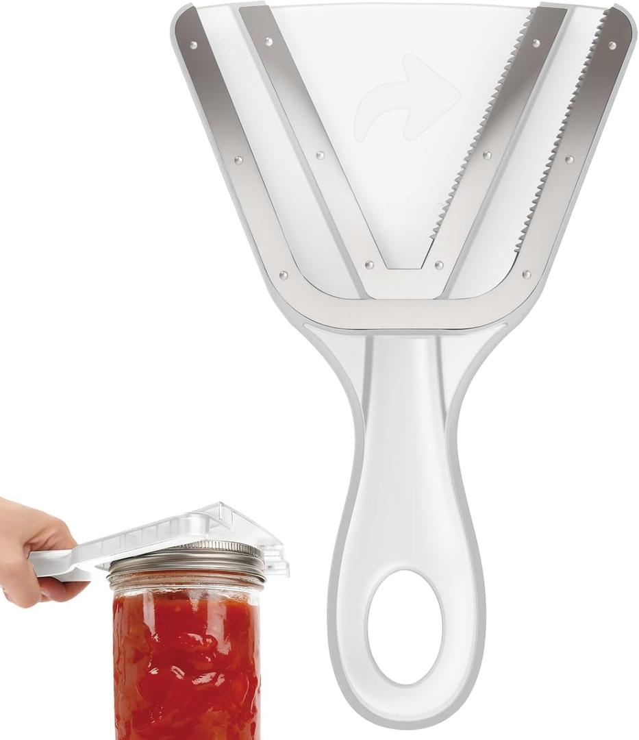 Jar Opener for Weak Hands & Seniors with Arthritis Easy Twist-Off Lid & Bottle Opener Ergonomic Non-Slip Handle, Unique Kitchen Gadget & Ideal Christmas Gift for Elderly, Women & Men (Transparent)