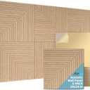 Art3d 6-Pack Self-Adhesive Acoustic Wall Panels for Home Dcor, 24 x 24 Inch Soundproofing Panels for Office Studio Bedroom - High Noise Absorption Polyester Fiber, Wood Grain Airbrush