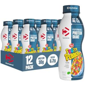 Dymatize Performance Protein Shake, Fruity Pebbles, 30g Protein, 6.2g BCAA for Muscle Recovery, No Added Sugar, Low Fat, 24 Vitamins and Minerals, Gluten-Free, Ready to Drink, On-the-Go Snack, 11.5fl oz, 12 pack EXP: 24/JUL/2026