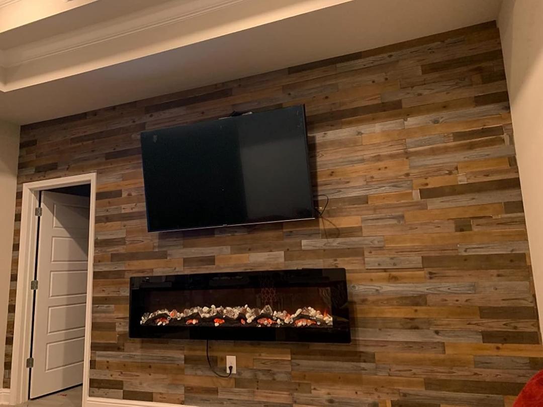 Peel & Stick Wood Wall Panels - Real Solid Planks, Rustic Reclaimed Barn Wood, Brown & Gray Combinations - 3 sq. ft