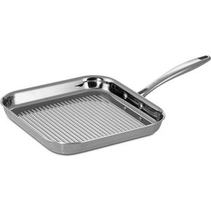 Tramontina Signature Tri-Ply Clad Stainless Steel 11-Inch Square Grill Pan, Induction-Ready, Dishwasher-Safe, NSF-Certified, Made in Brazil