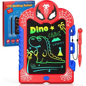 LCD Writing Tablet for Kids: Spidolapse Colorful Doodle Board & Drawing Pad Gift Easter Travel Toys for 3 4 5 6 7 8 Year Old Boys Girls Toddler Birthday Gifts for Kid Age 4-6 Road Trip Toy (1 PACK, Red)
