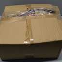 6Ft Prelit Pop Up Pencil Christmas Tree Decorations, Collapsible Artificial Christmas Tree with Lights, Foldable Pre Decorated with Ribbon Ornaments, Indoor Home Holiday Party Christmas Decorations (Red and White Polka Dot Ribbon)