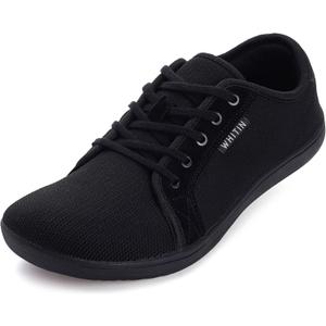 WHITIN Women's Minimalist Barefoot Shoes Wide Toe Box Zero Drop Fashion Sneakers Size 9 Fashion Workout Road Running W81 Walking Comfy Gym Black 40
