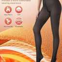 HONGTEYA 2 Pairs Fleece Lined Tights Women - Warm Sheer Pantyhose Fake Translucent Tights Winter Thermal Leggings