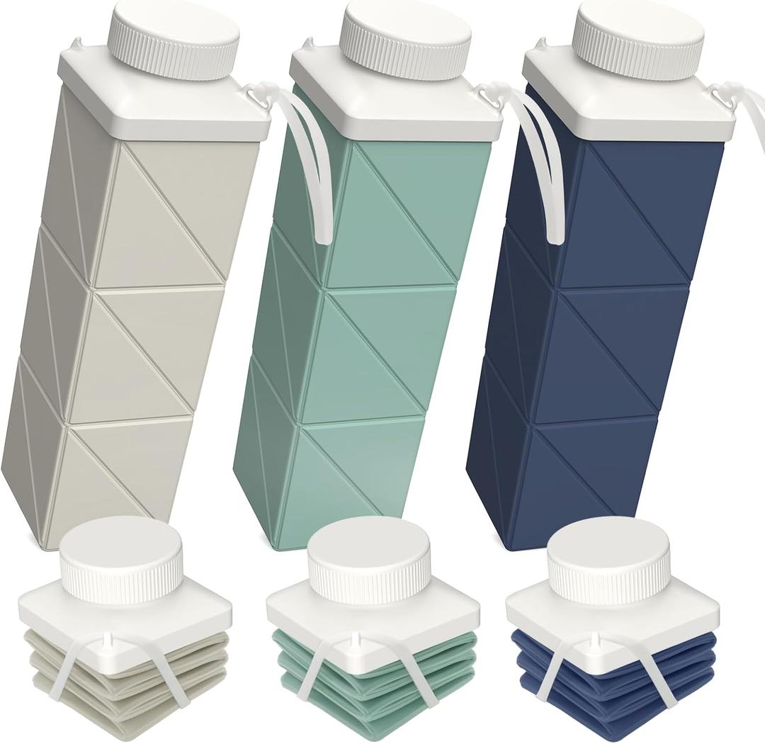 BEAUTAIL Collapsible Water Bottles 24.3oz, Foldable Travel Water Bottle, Portable & Lightweight, Leakproof & Reusable for Traveling Camping Hiking Yoga Sports Outdoor School Office